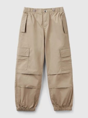 Zdjęcie produktu Benetton, Stretch Cotton Cargo Trousers, size S, Light Green, Kids United Colors of Benetton