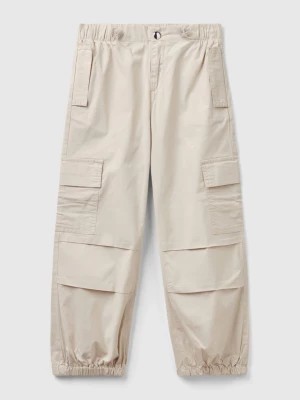 Zdjęcie produktu Benetton, Stretch Cotton Cargo Trousers, size XL, Beige, Kids United Colors of Benetton