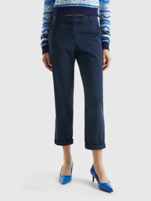 Zdjęcie produktu Benetton, Stretch Cotton Chino Trousers, size , Dark Blue, Women United Colors of Benetton