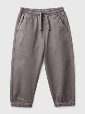 Zdjęcie produktu Benetton, Stretch Cotton Joggers With Drawstring, size 116, Dark Gray, Kids United Colors of Benetton