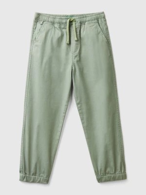 Zdjęcie produktu Benetton, Stretch Cotton Joggers With Drawstring, size 3XL, Light Green, Kids United Colors of Benetton