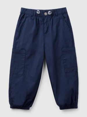 Zdjęcie produktu Benetton, Stretch Cotton Parachute Trousers, size 104, Dark Blue, Kids United Colors of Benetton