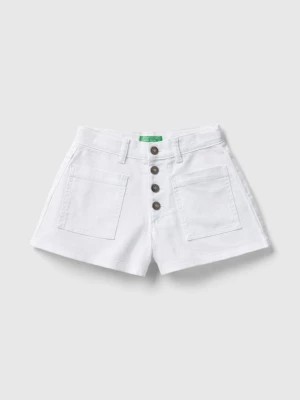 Zdjęcie produktu Benetton, Stretch Cotton Shorts, size L, White, Kids United Colors of Benetton
