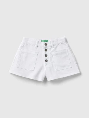 Zdjęcie produktu Benetton, Stretch Cotton Shorts, size M, White, Kids United Colors of Benetton