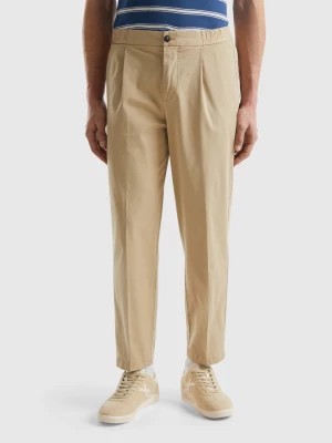 Zdjęcie produktu Benetton, Stretch Cotton Trousers, size 46, Beige, Men United Colors of Benetton
