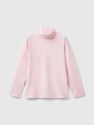 Zdjęcie produktu Benetton, Stretch T-shirt With High Neck, size M, Pink, Kids United Colors of Benetton