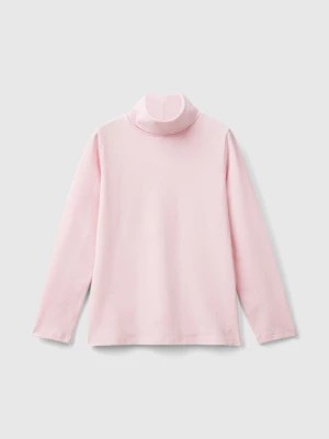 Zdjęcie produktu Benetton, Stretch T-shirt With High Neck, size S, Pink, Kids United Colors of Benetton