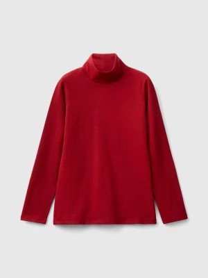 Zdjęcie produktu Benetton, Stretch T-shirt With High Neck, size S, Red, Kids United Colors of Benetton
