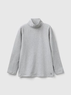 Zdjęcie produktu Benetton, Stretch T-shirt With High Neck, size XL, Light Gray, Kids United Colors of Benetton