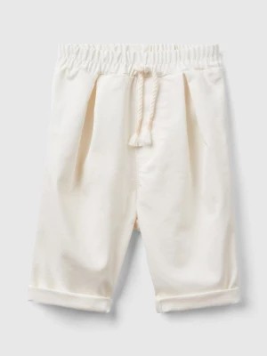 Zdjęcie produktu Benetton, Stretch Trousers With Drawstring, size 62, Creamy White, Kids United Colors of Benetton