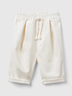Zdjęcie produktu Benetton, Stretch Trousers With Drawstring, size 82, Creamy White, Kids United Colors of Benetton