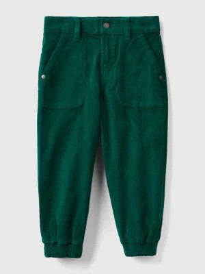 Zdjęcie produktu Benetton, Stretch Velvet Trousers, size 116, Dark Green, Kids United Colors of Benetton