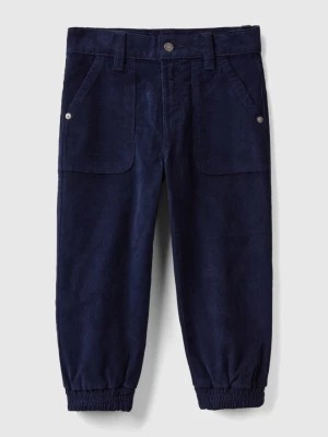 Zdjęcie produktu Benetton, Stretch Velvet Trousers, size 90, Dark Blue, Kids United Colors of Benetton