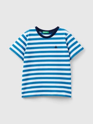 Zdjęcie produktu Benetton, Striped 100% Cotton T-shirt, size 104, Blue, Kids United Colors of Benetton