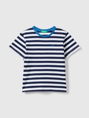 Zdjęcie produktu Benetton, Striped 100% Cotton T-shirt, size 82, Dark Blue, Kids United Colors of Benetton
