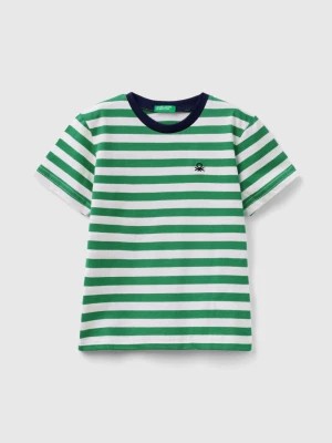 Zdjęcie produktu Benetton, Striped 100% Cotton T-shirt, size 98, Green, Kids United Colors of Benetton