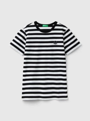 Zdjęcie produktu Benetton, Striped 100% Cotton T-shirt, size XL, Black, Kids United Colors of Benetton