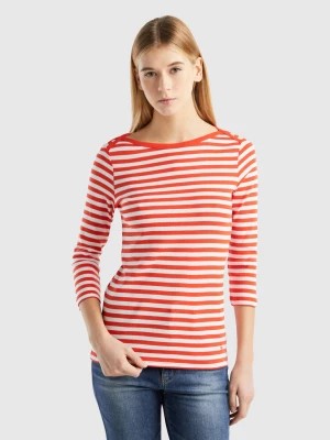 Zdjęcie produktu Benetton, Striped 3/4 Sleeve T-shirt In 100% Cotton, size S, , Women United Colors of Benetton
