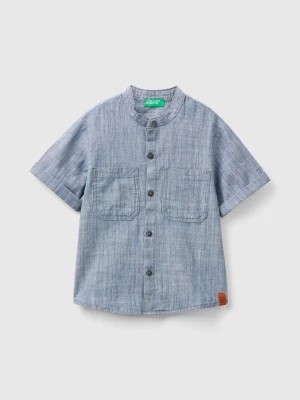 Zdjęcie produktu Benetton, Striped Chambray Shirt, size 110, Blue, Kids United Colors of Benetton