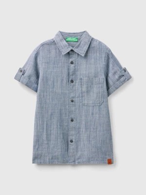 Zdjęcie produktu Benetton, Striped Chambray Shirt, size 2XL, Blue, Kids United Colors of Benetton