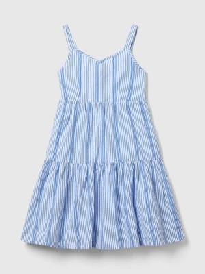 Zdjęcie produktu Benetton, Striped Dress In Lightweight Cotton, size S, Light Blue, Kids United Colors of Benetton