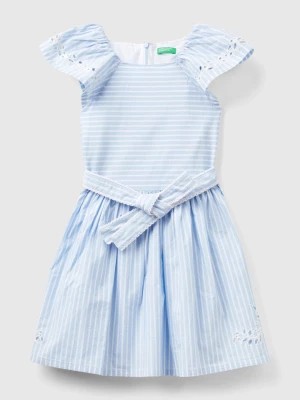 Zdjęcie produktu Benetton, Striped Dress With Embroidery, size 3XL, Sky Blue, Kids United Colors of Benetton