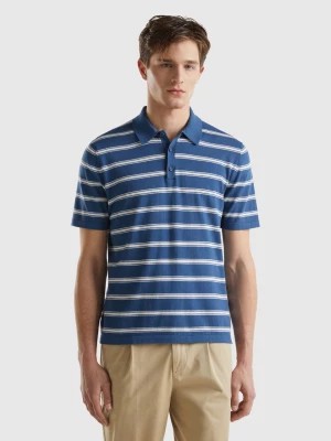 Zdjęcie produktu Benetton, Striped Knit Polo, size L, Air Force Blue, Men United Colors of Benetton