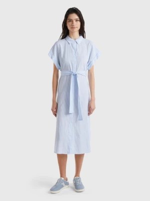 Zdjęcie produktu Benetton, Striped Midi Shirt Dress, size XS, Light Blue, Women United Colors of Benetton