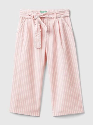 Zdjęcie produktu Benetton, Striped Palazzo Trousers, size 110, Pink, Kids United Colors of Benetton