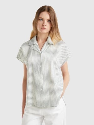 Zdjęcie produktu Benetton, Striped Short Sleeve Shirt, size L, Green, Women United Colors of Benetton