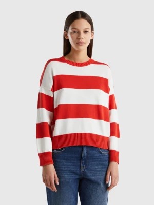 Zdjęcie produktu Benetton, Striped Sweater In Tricot Cotton, size S, Red, Women United Colors of Benetton