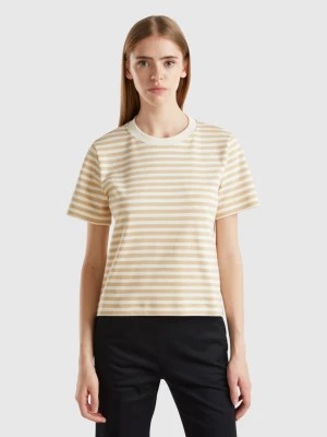 Zdjęcie produktu Benetton, Striped T-shirt In Warm Cotton, size L, Beige, Women United Colors of Benetton