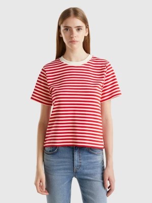 Zdjęcie produktu Benetton, Striped T-shirt In Warm Cotton, size M, Red, Women United Colors of Benetton