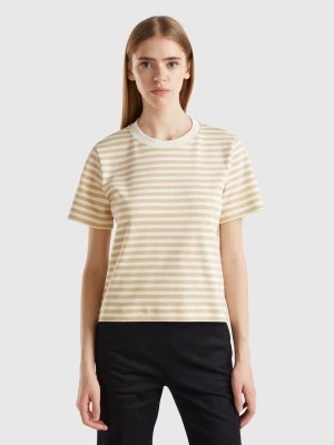 Zdjęcie produktu Benetton, Striped T-shirt In Warm Cotton, size S, Beige, Women United Colors of Benetton