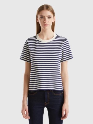 Zdjęcie produktu Benetton, Striped T-shirt In Warm Cotton, size S, Dark Blue, Women United Colors of Benetton