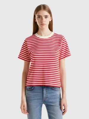 Zdjęcie produktu Benetton, Striped T-shirt In Warm Cotton, size XXS, Red, Women United Colors of Benetton