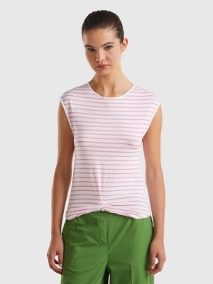 Zdjęcie produktu Benetton, Striped T-shirt With Knot, size XL, Pink, Women United Colors of Benetton