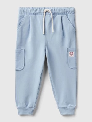 Zdjęcie produktu Benetton, Sweat Joggers In Organic Stretch Cotton, size 82, Sky Blue, Kids United Colors of Benetton