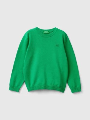 Zdjęcie produktu Benetton, Sweater In Pure Cotton With Logo, size 110, Green, Kids United Colors of Benetton