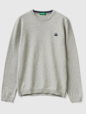Zdjęcie produktu Benetton, Sweater In Pure Cotton With Logo, size 2XL, Light Gray, Kids United Colors of Benetton