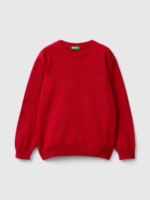 Zdjęcie produktu Benetton, Sweater In Pure Cotton With Logo, size 82, Red, Kids United Colors of Benetton