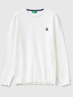Zdjęcie produktu Benetton, Sweater In Pure Cotton With Logo, size L, White, Kids United Colors of Benetton
