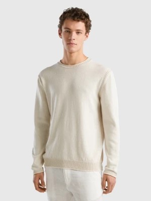 Zdjęcie produktu Benetton, Sweater In Recycled Cotton Blend, size S, Creamy White, Men United Colors of Benetton
