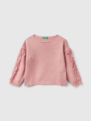 Zdjęcie produktu Benetton, Sweater With Fringe, size 110, Pink, Kids United Colors of Benetton