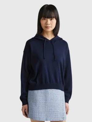 Zdjęcie produktu Benetton, Sweater With Hood And Drawstring, size S, Dark Blue, Women United Colors of Benetton