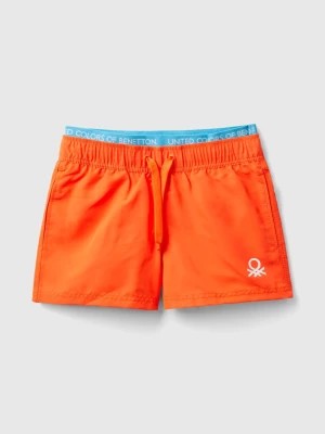 Zdjęcie produktu Benetton, Swim Trunks With Drawstring, size M, Orange, Kids United Colors of Benetton