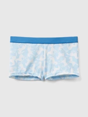 Zdjęcie produktu Benetton, Swim Trunks With Horse Print, size XL, Sky Blue, Kids United Colors of Benetton