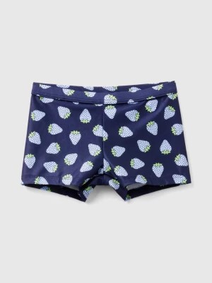 Zdjęcie produktu Benetton, Swim Trunks With Strawberry Pattern, size 82, Dark Blue, Kids United Colors of Benetton