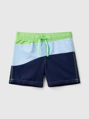 Zdjęcie produktu Benetton, Swim Trunks With Wave Motif, size 3XL, Blue, Kids United Colors of Benetton