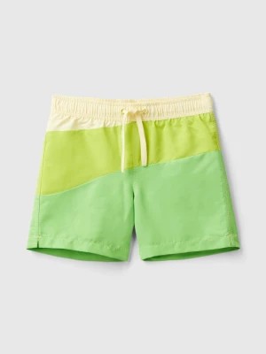 Zdjęcie produktu Benetton, Swim Trunks With Wave Motif, size 74, Lime, Kids United Colors of Benetton